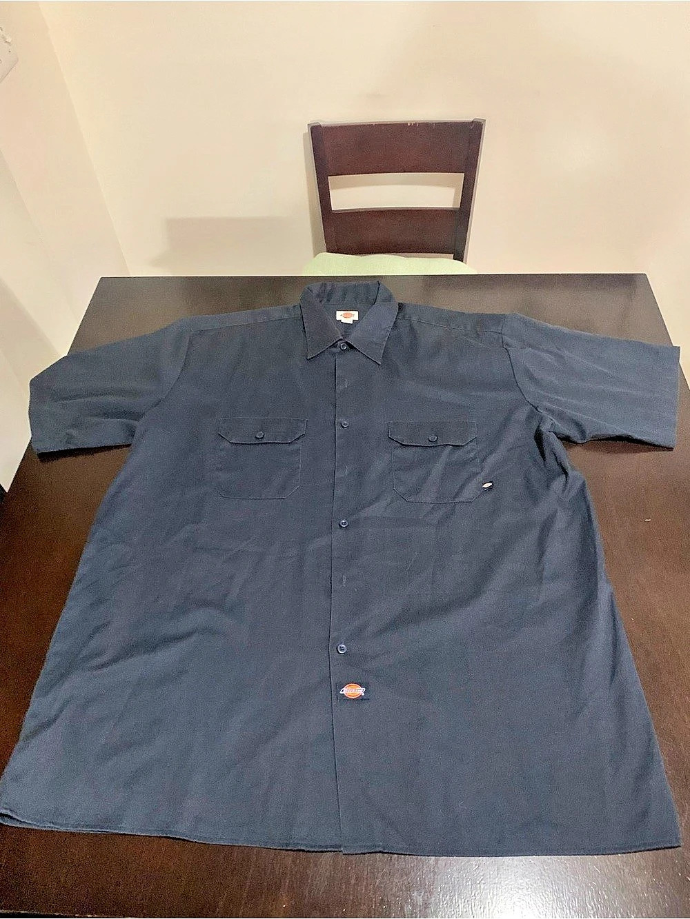 Men’s Dickies Short Sleeve Button Down Work Shirt in Blue - XXL